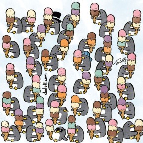 Загадка для смелых: найдите уникальное мороженое среди пингвинов