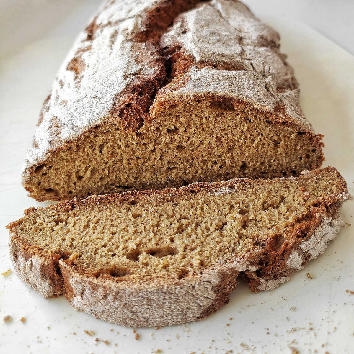 Простой ржаной хлеб без закваски и дрожжей