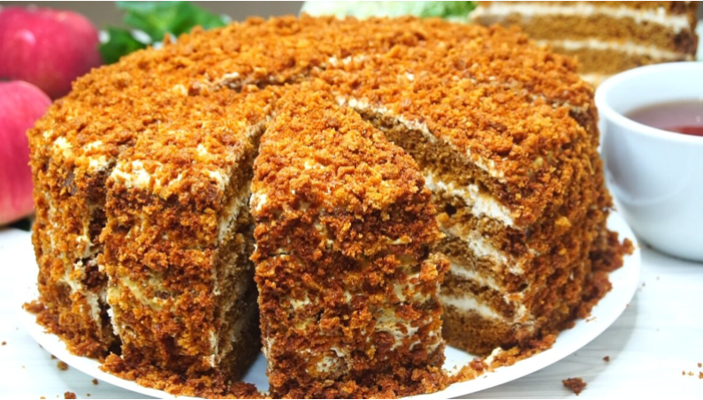 Медовый торт без лишних хлопот: нежность и вкус в каждой порции