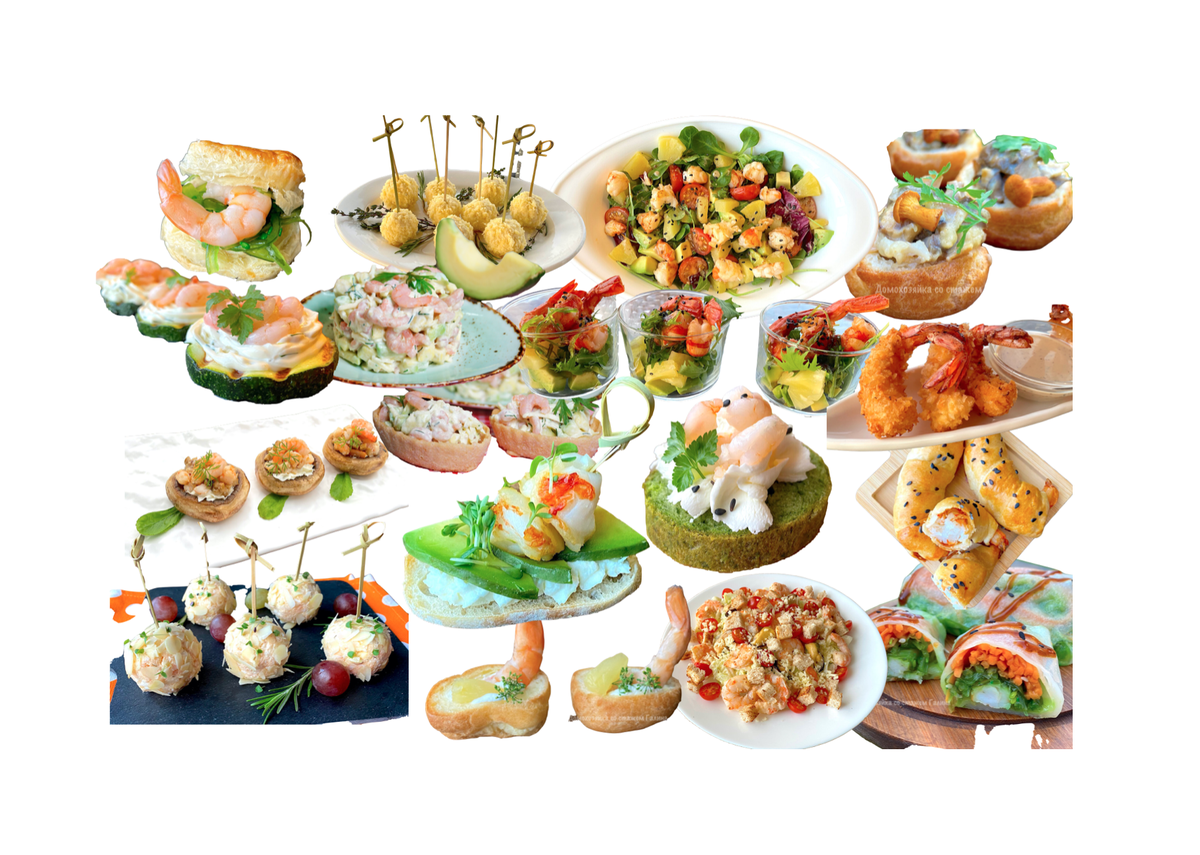 Незабываемые закуски и салаты с креветками для новогоднего стола